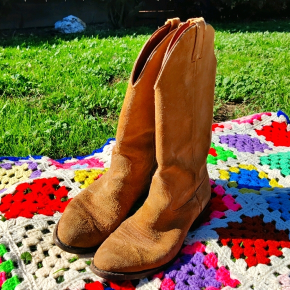 Nocona Other - VINTAGE Nocona American Made Suede Cowboy Boots